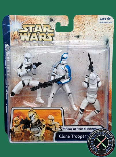 Clone Trooper 3 Pack #2 (with two white armored clones and clone lieutenant) Clone Wars 2D Micro-Series (Realistic Style)