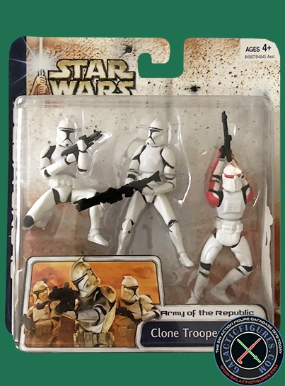 Clone Trooper 3 Pack #5 (with two white armored clones and clone captain) Clone Wars 2D Micro-Series (Realistic Style)