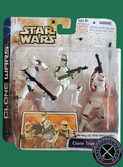 Clone Trooper 3 Pack #6 (with one white armored clone, clone sergeant and clone captain) Clone Wars 2D Micro-Series (Realistic Style)
