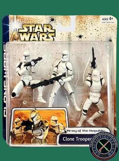 Clone Trooper 3 Pack #1 (with all white armored clone troopers) Clone Wars 2D Micro-Series (Realistic Style)