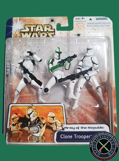 Clone Trooper 3 Pack #4 (with all white armored clone troopers and clone sergeant) Clone Wars 2D Micro-Series (Realistic Style)
