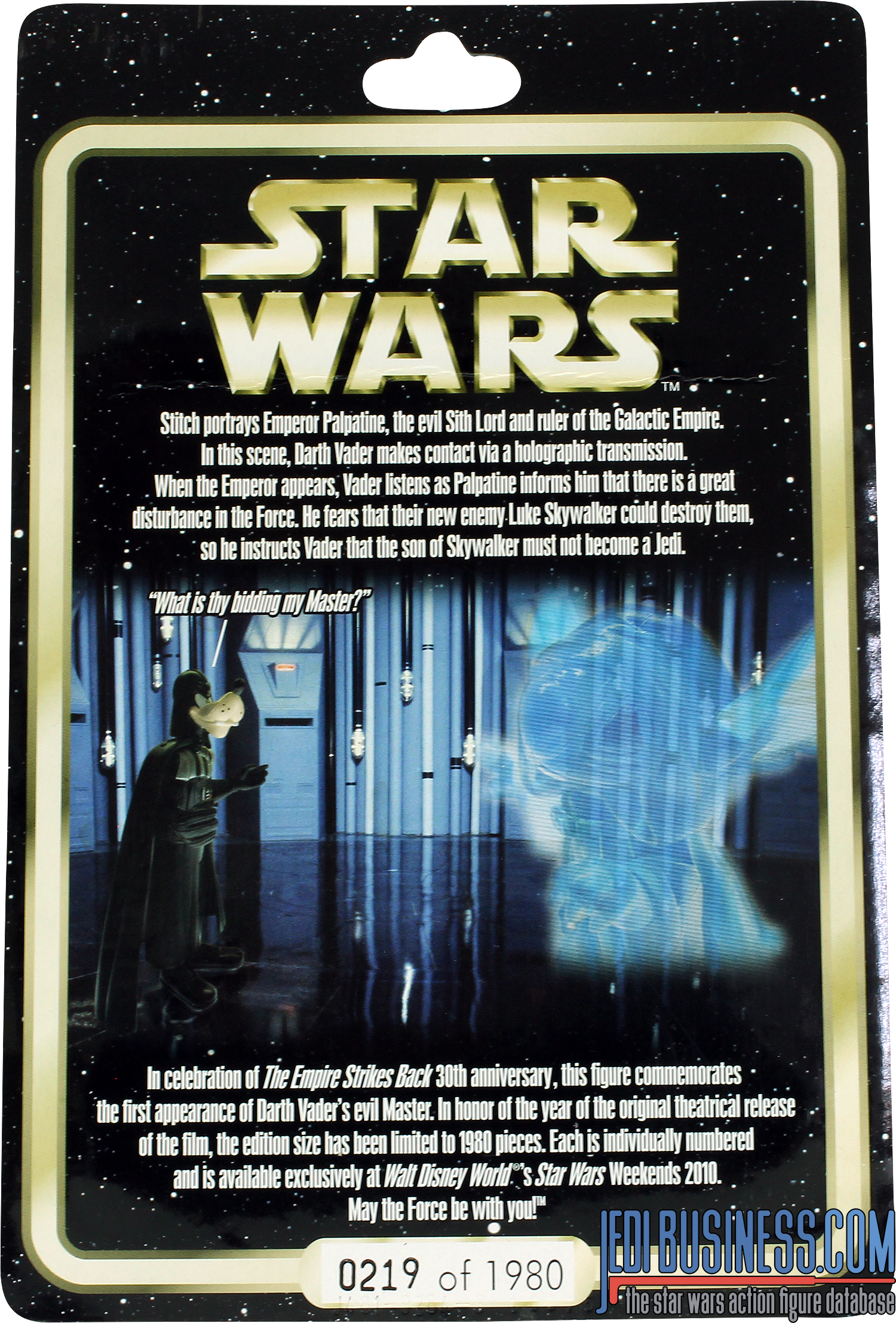 Stitch 2010 Star Wars Weekends - Stitch As Emperor Palpatine Hologram