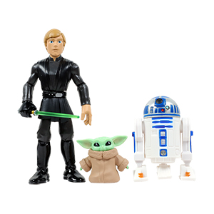 Luke Skywalker 3-Pack With Grogu And R2-D2