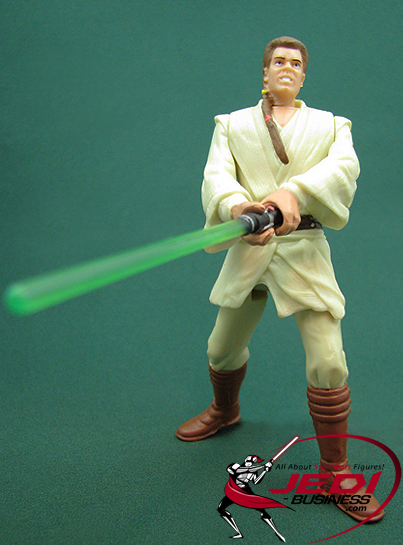 Star Wars Episode I Deluxe Qui-Gon Jinn Light Saber Swinging Action Figure  