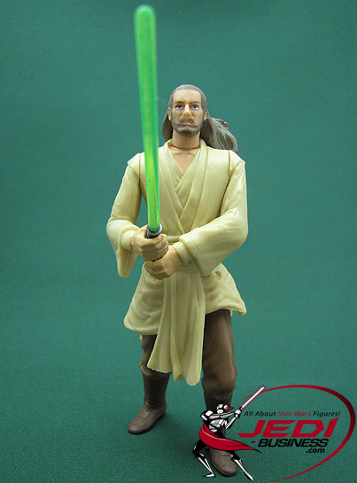 Star Wars Episode I Deluxe Qui-Gon Jinn Light Saber Swinging Action Figure  