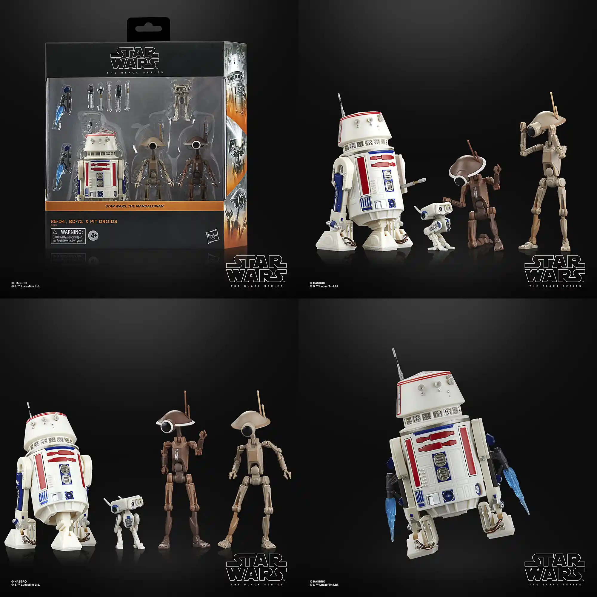 Black Series R5-D4 With Pit Droids And BD-72