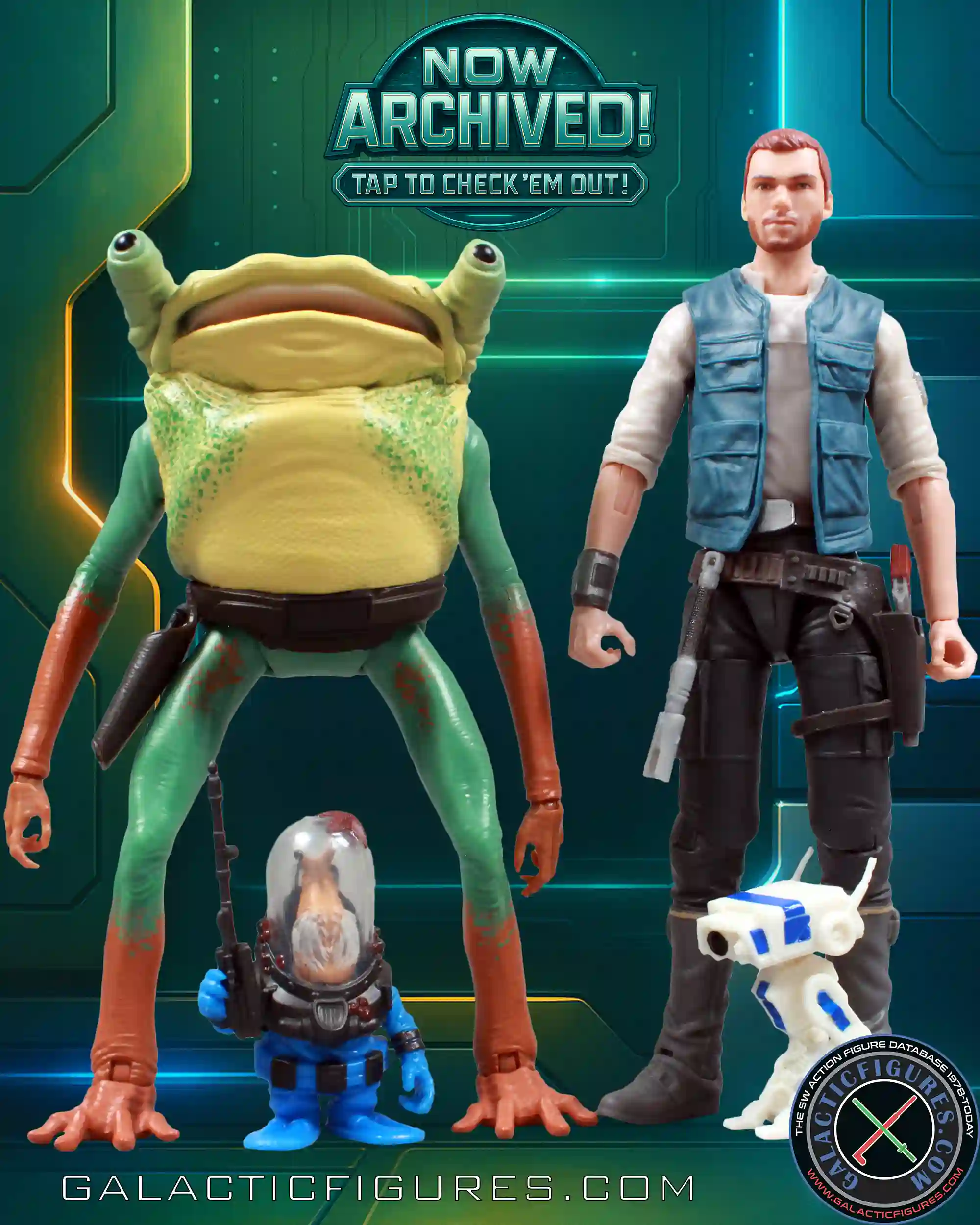 Black Series Jedi Survivor Turgle, Cal, Skoova And BD-1 Say Hi
