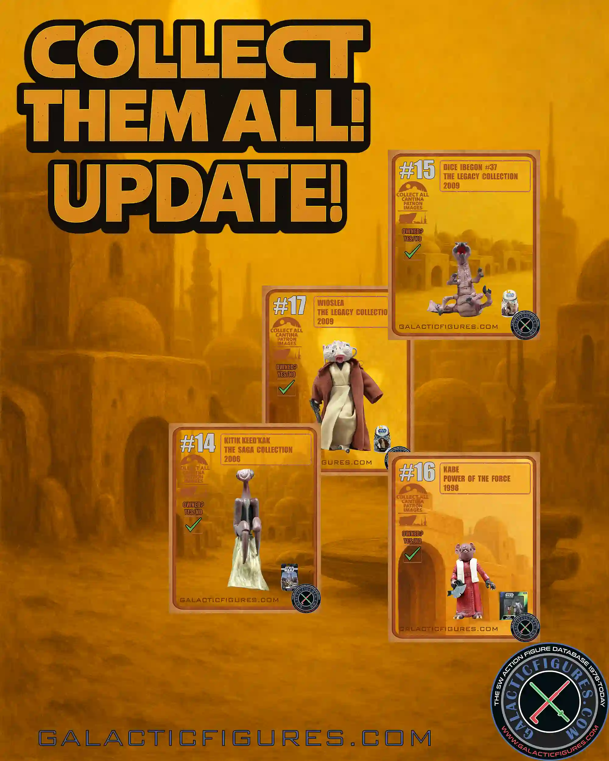 Collect Them All! Trading Card Style Cantina Aliens - More Added!