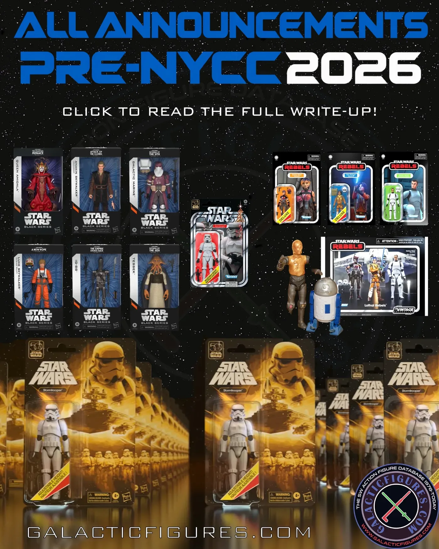 Full Summary - All Star Wars Action Figure Announcements Pre-NYCC 2026