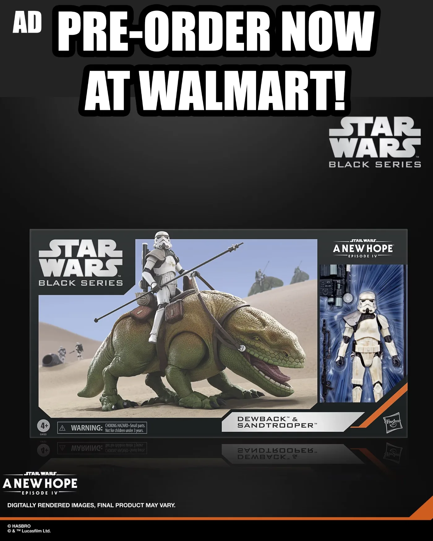 AD: Pre-Order The Black Series Dewback With Sandtrooper Now!