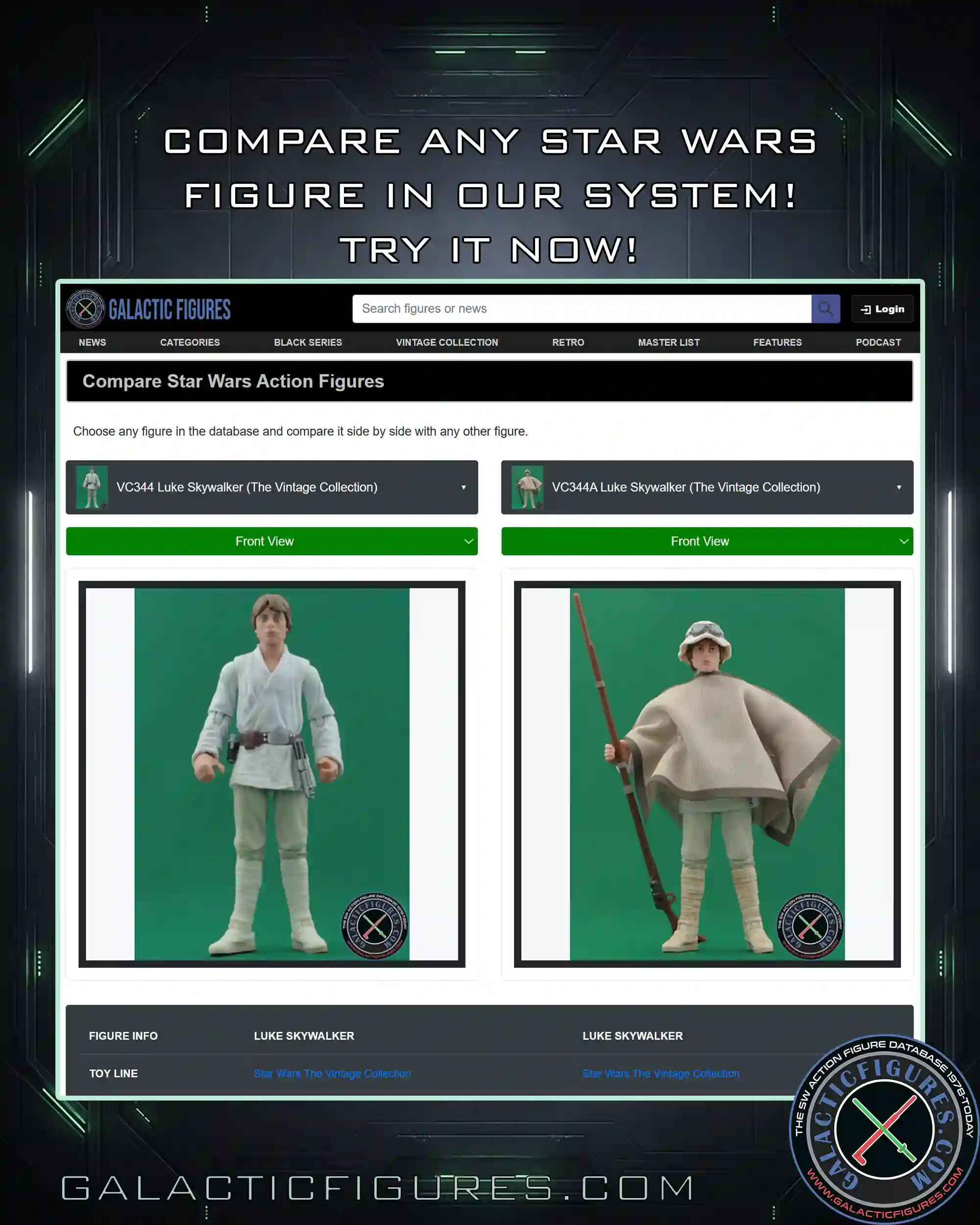 Compare Any Star Wars Figure In Our System!
