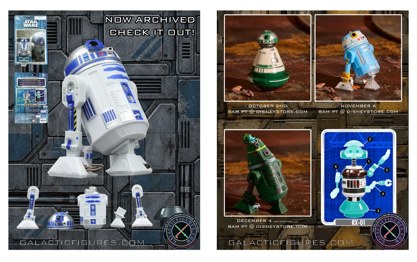 Disney Droid Factory K1-P and M5-BZ figures