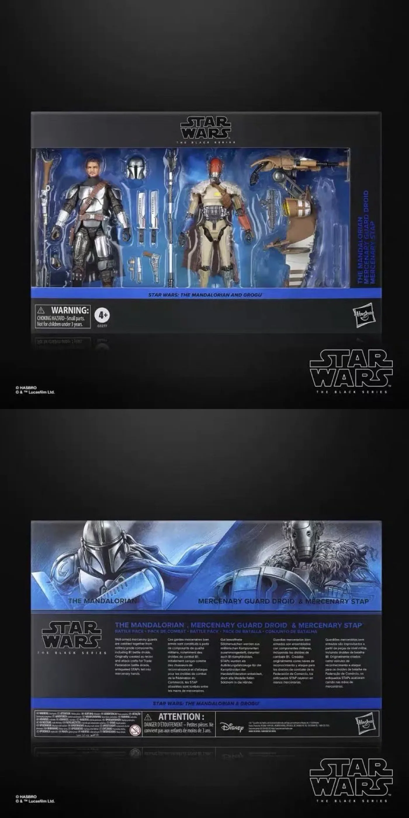 Black Series Mandalorian and Mercenary Guard Droid STAP