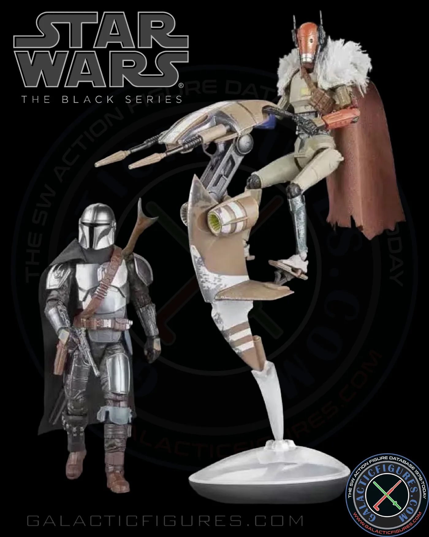 Black Series Mandalorian And Mercenary Guard Droid With STAP
