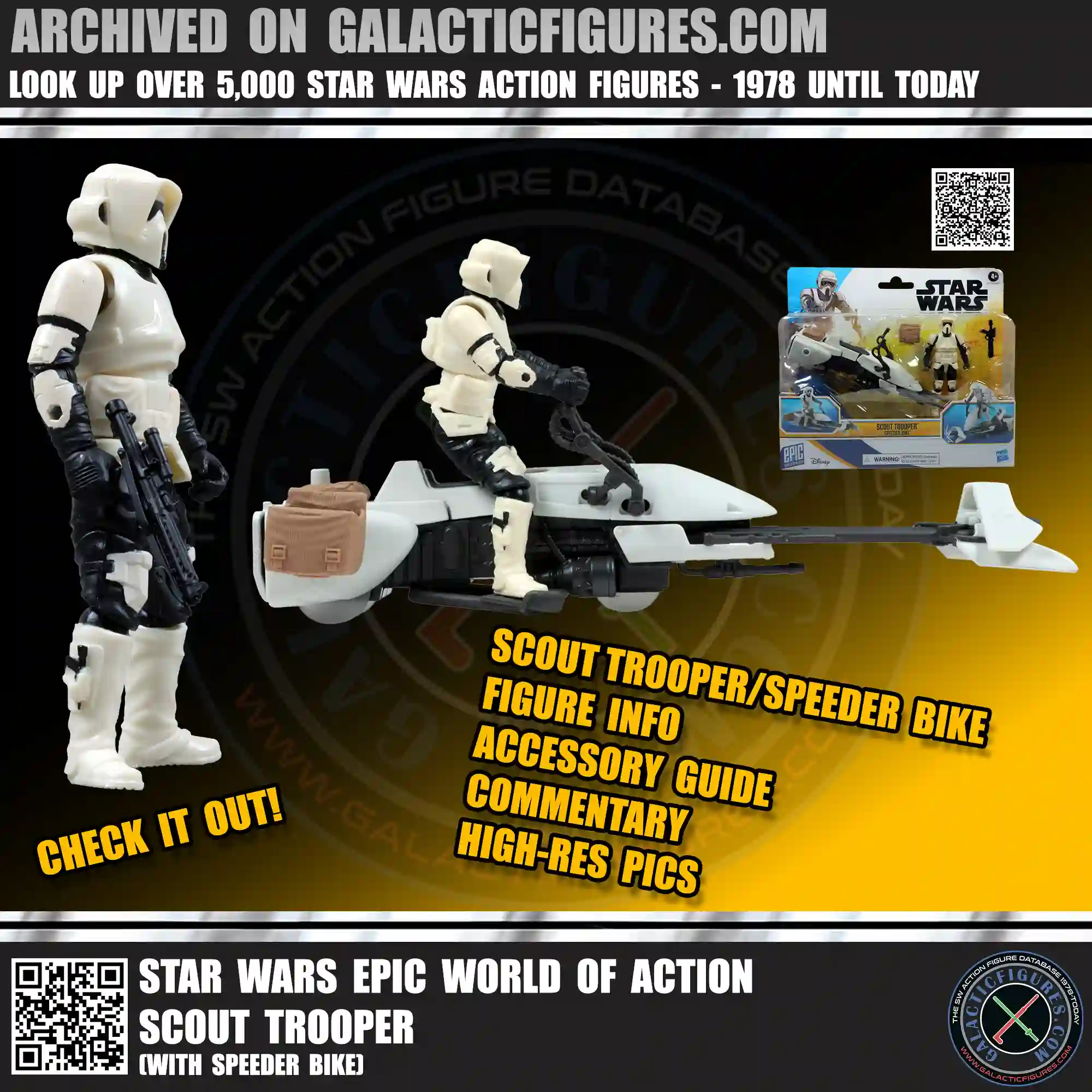 Epic World Of Action Scout Trooper With Speeder Bike