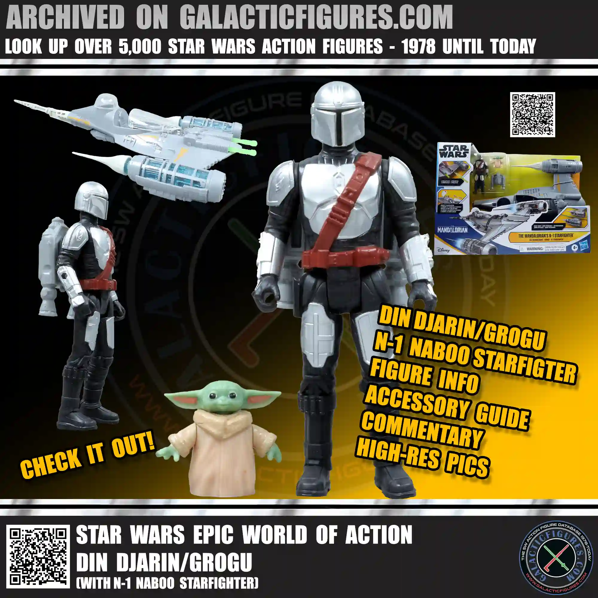 Epic Hero Din Djarin (with N-1 Naboo Starfighter) Added