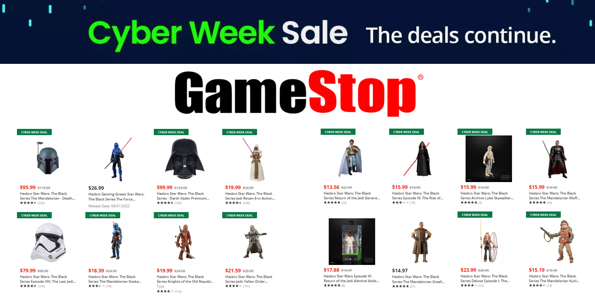 Star Wars Action Figure Sale At Gamestop