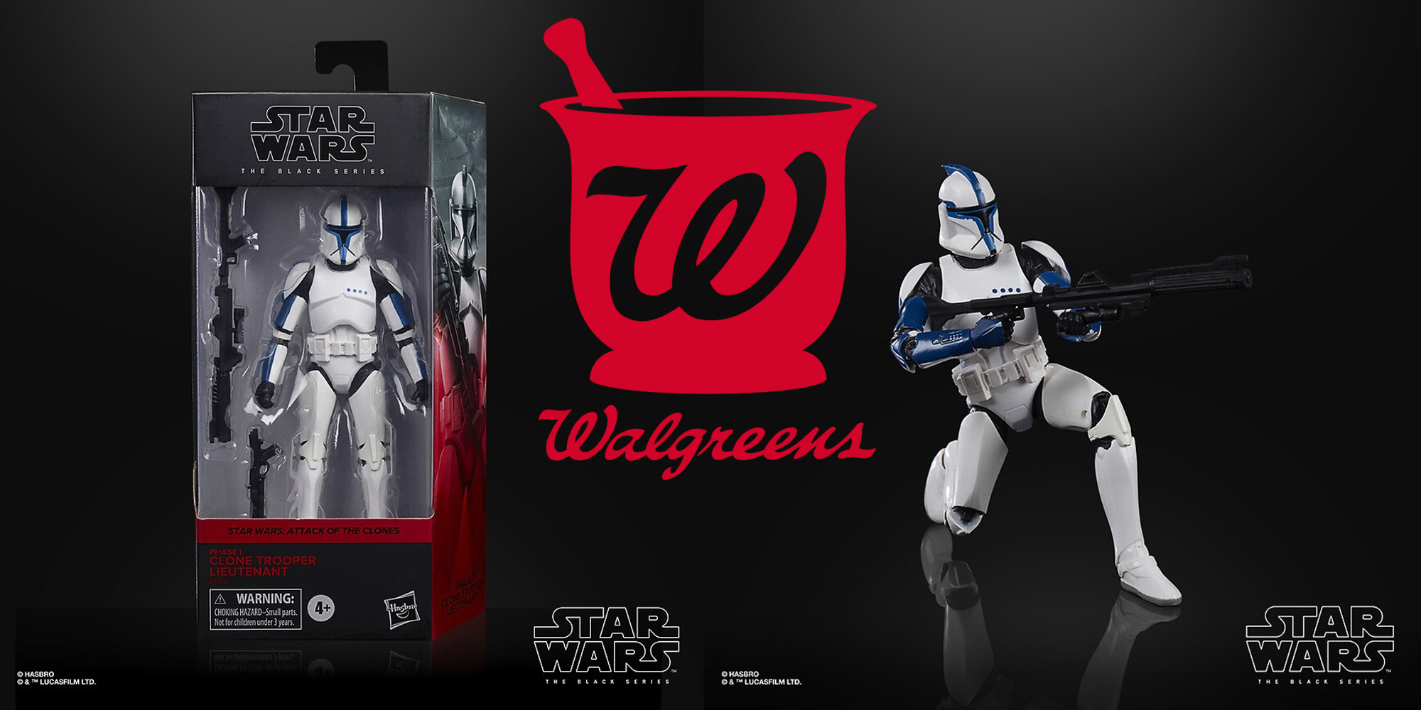 Star Wars Black Series Clone Trooper Lieutenant Walgreens Exclusive New 