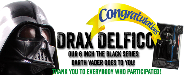 Darth Vader giveaway winner!