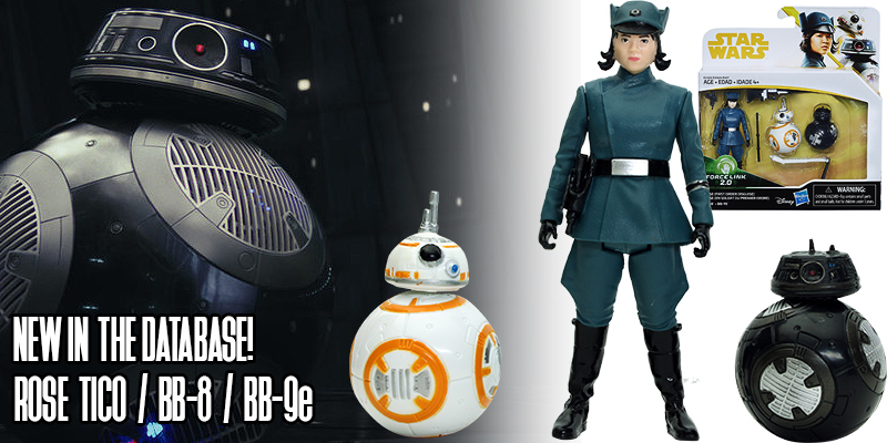 New In the Database: Rose Tico (First Order Disguise), BB-8, BB-9e!